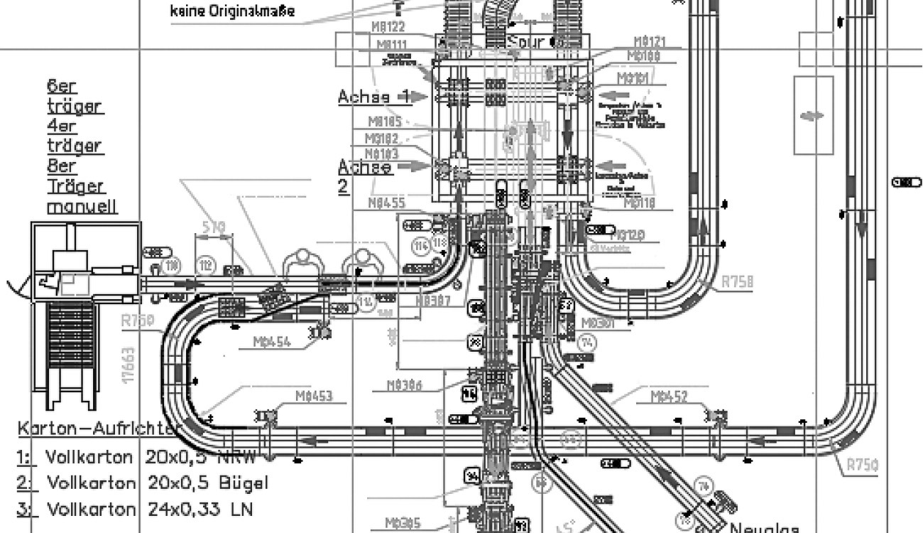 bms umpackmaschine anlagen-layout